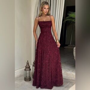 FRANCIS MAXI DRESS - CHERRY LACQUER